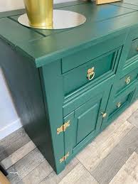 SOLD** Green Solid Upcycled Sideboard Cupboard Drinks ...