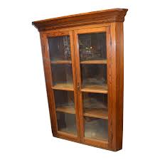 1900s Antique English Golden Pine Corner Cabinet with ...