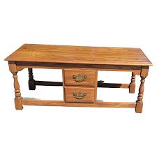 Pennsylvania House Two-Drawer Oak Petite Coffee Table at 1stDibs | pennsylvania house coffee table, pennsylvania house furniture, pennsylvania house console table