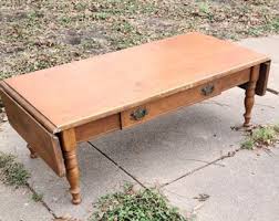 Vintage Mid Century Solid Maple Wood Drop Leaf Accent Table - Etsy