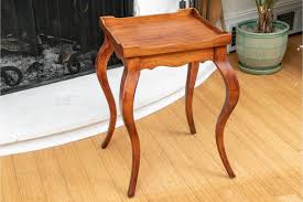 French Country Side Table With Cabriole Legs And Scalloped ...