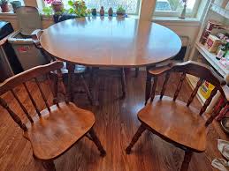 Antique Oak Dining Table with 4 Chairs
