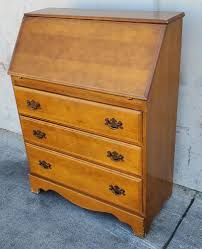 Secretary desk slant front drop chippendale style vintage ...