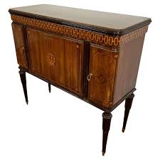 Mid-Century Italian Bar Cabinet, Glass Top And Brass Feet ...