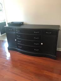 Refinished sideboard in coal black color