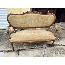 Antique French Walnut Love Seat, Settee Louis XV | eBay