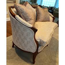 Century Furniture French Style Upholstered Settee | Chairish