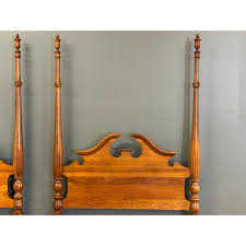 1960s Solid Cherry Twin Beds - A Pair | Chairish