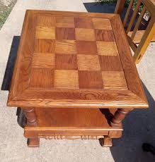 Mid Century Oak Parquet End Table / Side Table (ET436) | eBay