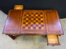 Sold at Auction: Vintage Wooden Coffee Chess Table W Drawers