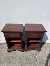 2 Antique Nightstands Tables Mahogany Wood Victorian Traditional Bedroom Bedside Storage Tables Set Vintage Tables Pair CUSTOM PAINT AVAIL