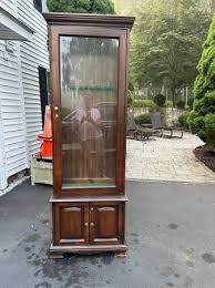 Tall Vintage Wood Gun / Display Cabinet - antiques - by owner - collectibles sale - craigslist