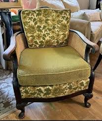 Karpen 1950s Mid century MCM Upholstered Morris Chair Cane ...