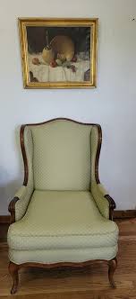 Mid-Century Wingback Accent Chair Lime Green Vintage | eBay
