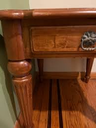 Ethan Allen Legacy Side Table Maple Plank Top Usa | Chairish