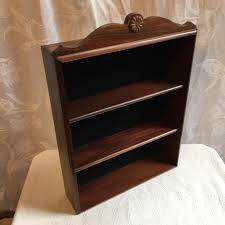 Vintage Wooden 3 Wall Shelves Unit With Top Decoration and ...