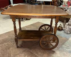 Vintage Wooden Rockingham Drop Leaf Tea/Bar Cart | eBay
