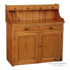 English Pine Step Back Hutch Dry Sink Cabinet