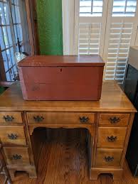 Early American Primitive Antique Red Chest With Keyhole and Metal Hinges - Etsy