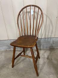Sold at Auction: Early Farmhouse Windsor Hoop Back Plank Bottom Chair