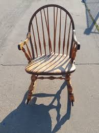 Antique Vtg Wooden Windsor Rocker Rocking Chair Nursery Old ...
