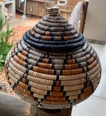 Zulu Traditional Basket With a Lid 26cm 10.3", Ukhamba Lid ...