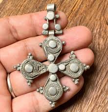 ANTIQUE TRIBAL ETHNIC ETHIOPIAN GOOD SILVER COPTIC CHRISTIAN CROSS PENDANT #2 | eBay
