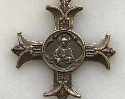 Medal - Sacred Heart Cross - Bronze or Sterling Silver ...