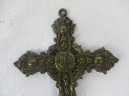 Ornate Hanging Wall Crucifix Brass Jesus Christ Saviour ...