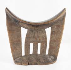 African Ethiopian Tribal Carved Wood Neck Rest | Chairish