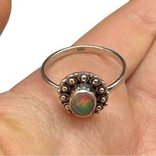 Ethiopian Fire Opal Ring Size 9 Solid Sterling Silver 925 Natural Genuine | eBay