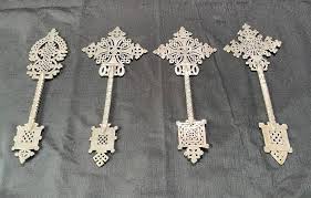 Sold at Auction: Set of 6 Antique Silver Coptic Processional Crosses (.800)