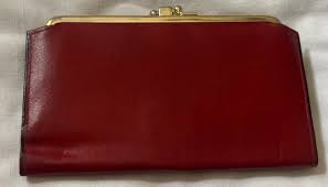 Vintage Winfield Canada Women's Coin/Kiss Lock Maroon Leather Wallet Clutch | eBay
