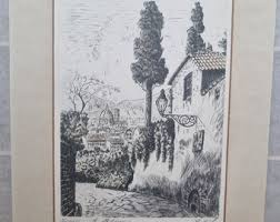 Florence Italy Print | Vintage Italian Etching | Firenze La ...