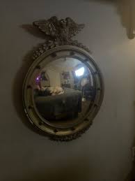 Antique Wood American Federal EAGLE Wall Convex MIRROR ...