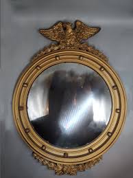 Antique Wooden American Eagle Convex Mirror, 13 Colonies ...