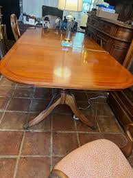 1950s Satinwood Federal Style Dining Table | Chairish