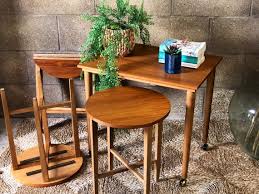 Mid-century Teak Nesting Tables: Danish Modern Coffee End Plant Tables - Etsy