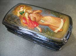 Box, Fedoskino. The monk and the girl. 1996, Author Grigoriev. Size 11*5,8*3 cm | eBay