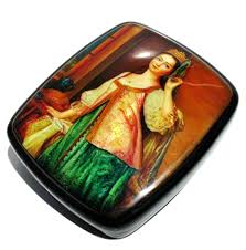 Agasha Fedoskino Women Portrait Lacquer Keepsake Box, Russian Style Miniature Art Jewelry Box, Hand Painted Artisan Wooden Keepsake Box - Etsy