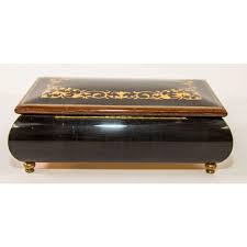 Footed Blue Jewelry Music Box Made in Italy by Reuge Sainte ...