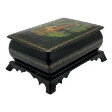 Accents | Vtg Signed Mcmepa Russian Lacquer Box Footed ...