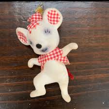 Vintage Flocked Christmas Ornament: Mouse or Bear - Your ...