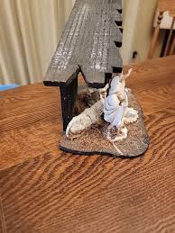 Vintage Nativity Wood Manger White Figures Made In Italy 8 1 ...