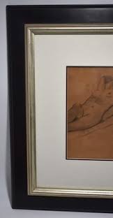 VTG Framed Drawing / Print of a Female Nude Laying Down, Signed, Unknown Artist | eBay