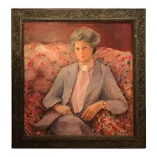Large Square Impasto Portrait of a Woman | Chairish