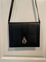 Vintage Fendi Black Crossbody Handbag Teardrop Closure W/Gold Hardware Preowned | eBay