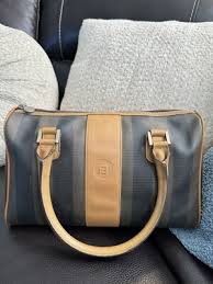 Authentic Vintage Fendi Pequin Convertible Boston Bag Coated ...