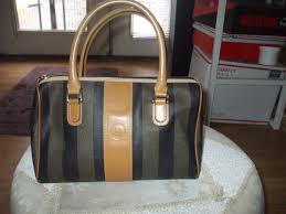 Vintage Fendi gorgeous leather rare stripe speedy handbag ...