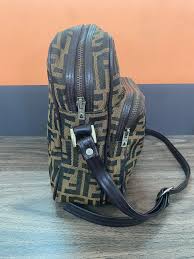 FENDI VTG FENDI ZUCCA MONOGRAM ECLAIR ZIPPER SLING BAG ...